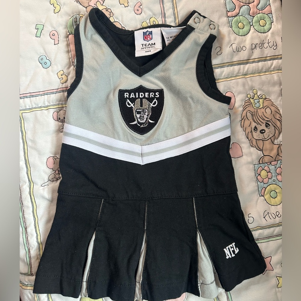 Team Apparel Raiders Kids Dress in Black and Gray